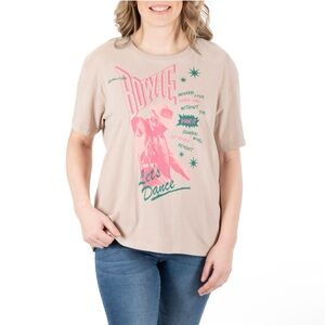 NWT CLOSEOUT PRICE David Bowie Tee Women’s Size Large Tan